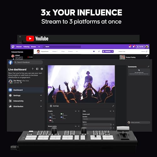 Osee GoStream Duet - Mezclador de video para transmisión en vivo de múltiples cámaras SDI y HDMI