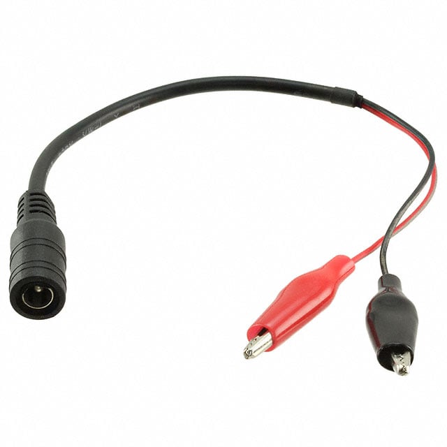 Adafruit Industries LLC 1328 - Conector tipo barril - 2.1mm DI, 5.5mm DE a pinzas de caimán (2) 0.85' (260.4mm)