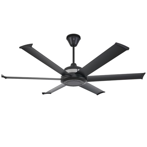 Big Ass Fans Mammoth MM1-60BB-01- Ventilador de techo para exteriores de 60 pulgadas, acabado negro, ventilador de patio inteligente habilitado para Wi-Fi con control remoto y control de voz,
