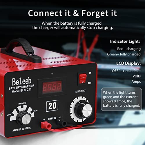 Cargador de batería ajustable C20 12V 24V 36V 48V, 12A pulsos de alto voltaje desulfatador de batería mantenedor con chip inteligente para baterías de litio LiFePO4 de plomo-ácido BLB-C20