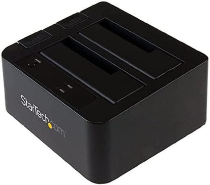 StarTech.com Estación de acoplamiento de disco duro USB 3.1 a SATA de doble bahía, USB 3.1 (10 Gbps), externa 2.5/3.5" SATA I/II/III, estación de acoplamiento SSD/HDD, bahía de disco duro
