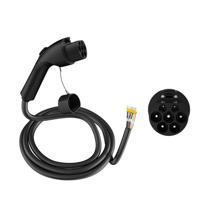Cable de extensión de cargador EV 7KW 11KW 22KW GBT Cable de carga EV macho GB/T para abrir cable para estación de carga de vehículos eléctricos (1 fase 32A 7KW 8M)