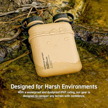 ELECOM NESTOUT - Cargador de energía resistente de 15000 mAh, cargador para exteriores, 32 W USB-C de carga rápida, resistente al agua, IP67, duradero, a prueba de golpes, paquete de batería para
