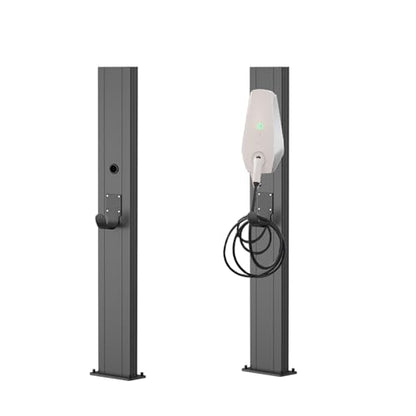 Pedestal de cargador Universal EV al aire libre, soporte de pedestal para cargador de vehículo eléctrico montado en el suelo, soporte de estación de carga Acero Galvanizado