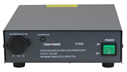 TekPower TP350 Fuente de alimentación conmutada de 23 amperios DC 13.8V con enchufe de cigarrillo