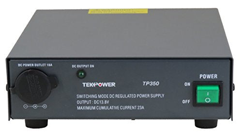 TekPower TP350 Fuente de alimentación conmutada de 23 amperios DC 13.8V con enchufe de cigarrillo