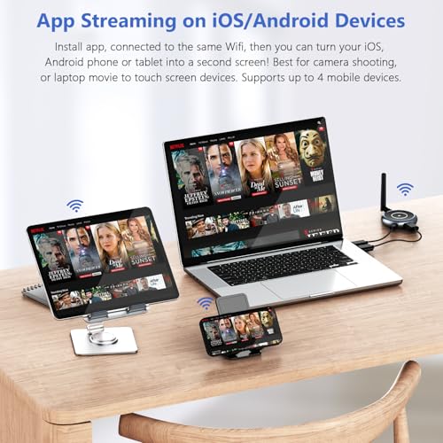 TIMBOOTECH Transmisor HDMI inalámbrico y 3 receptores, hasta 8 receptores, Plug and Play, Extensor inalámbrico HDMI de 5.8 G para PC, portátil, cámara, caja de cable a varios televisores, monitores #G70