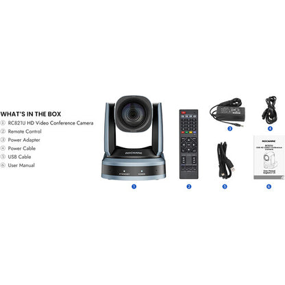 ROCWARE RC821U 1080p PTZ Live Streaming & Conference Camera with 12x Optical Zoom