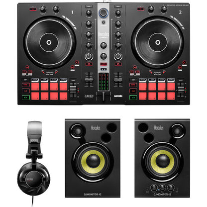Kit esencial para DJ Hercules con controlador DJControl Inpulse 300 MK2, monitores y auriculares  # AMS-DJ-ESSENTIALS-KIT