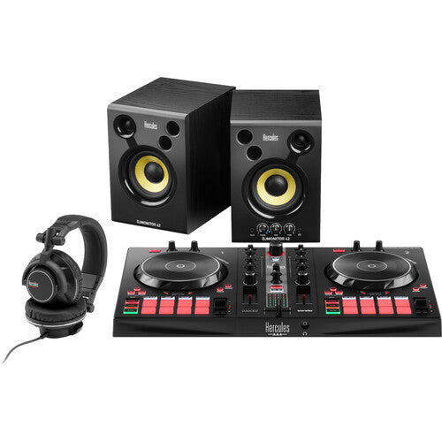 Kit esencial para DJ Hercules con controlador DJControl Inpulse 300 MK2, monitores y auriculares  # AMS-DJ-ESSENTIALS-KIT
