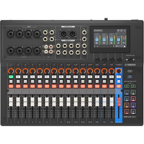 Consola de mezclas digital Yamaha MGX16V de 22 canales con interfaz de vídeo (negra) # MGX16V B
