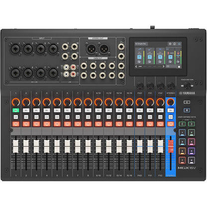 Consola de mezclas digital Yamaha MGX16V de 22 canales con interfaz de vídeo (negra) # MGX16V B