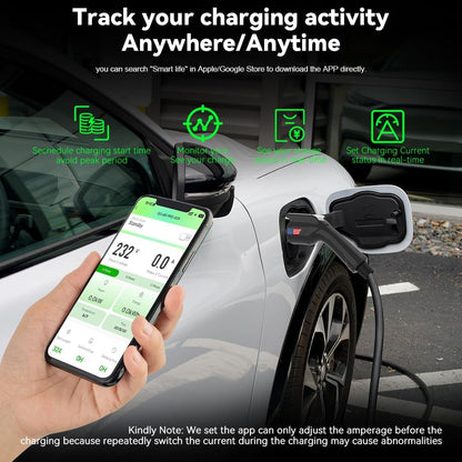 Cargador EV de nivel 2 32A, 240V, 7.68 KW, enchufe NEMA 14-50, cargador de vehículo eléctrico portátil, cable de 25 pies, Plug & Play para J1772, para hogar y exterior (negro) A70527 - QJHH4700527