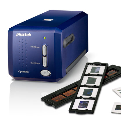 Plustek OpticFilm 318.898-1.378 in Escáner de película negativa/diapositivas con 7200 DPI y salida de 48 bits. Paquete Silverfast SE Plus 9, compatible con Mac y Windows