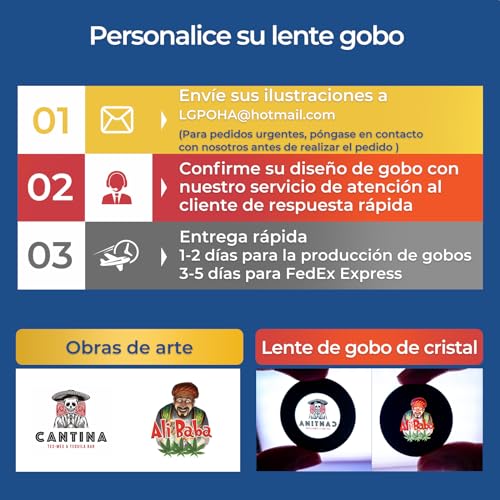 30W Proyector de Gobos con Logotipo para Negocios-Sistema de Refrigeración Dual-Proyector de Logo Luz LED de Imagen con Lente de Cristal Gratuito y Mando a Distancia - Uso en Interiores