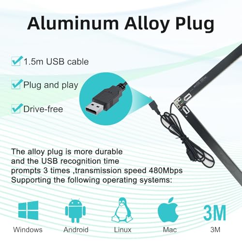 Marco de pantalla táctil infrarroja de 32 pulgadas - Panel táctil interactivo IR de 20 puntos para monitor marco de TV, pizarra blanca