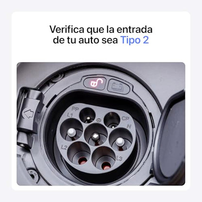 Adaptador de Carga Tesla NACS a Tipo 2 para Autos eléctricos, Conector 32A, PC+ABS Resistente, Compacto y Seguro, Compatible con Estaciones Tesla