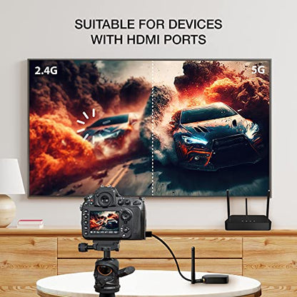QuattroPod Lite - Transmisor HDMI inalámbrico y receptor HDMI, espejo de pantalla y extensión a TV para portátil/PC/PS5, HDMI de 98.4 ft, HDMI de 131.2 ft, HDMI de 164.0 ft. EZCAST ‎USB 2T1R