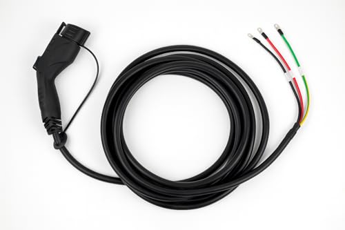 Cable de repuesto para estación de carga EV de nivel 2 – 40A SAE J1772, cable de carga universal tipo 1 de 20 pies, resistente, resistente al agua IP67, certificado UL, fácil de instalar