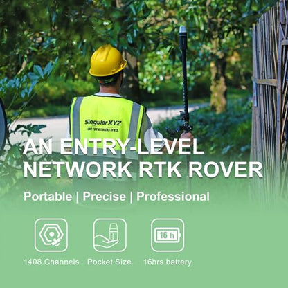 RTK GNSS Equipo de topografía con GPS portátil Rover para topografía, controlador de mano y software de topografía, para construcción y planificación de diseño geodésico o de levantamiento