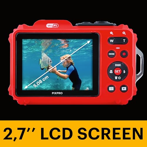 KODAK PIXPRO WPZ2 - Cámara digital resistente al agua de 16 MP 4X zoom óptico de 2.7 pulgadas, LCD Full HD, MFR: WPZ2-RD