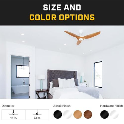 Haiku Home L Series 52" Smart Ceiling Fan, Wi-Fi, Indoor, LED Light, Caramel/White, Works with Alexa