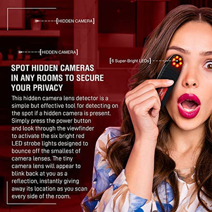 PRO Detector de cámara oculta portátil y escáner antiespía - Detecta dispositivos de video encubiertos y cámaras de seguimiento