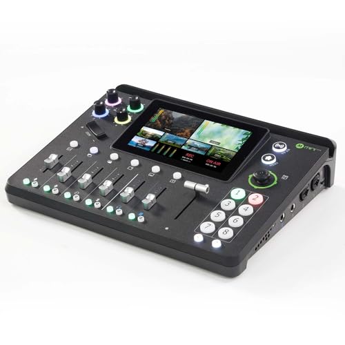 RGBlink Mini-mx, Conmutador mezclador de video profesional 4K Multi-Cam Conmutador de video con solución de producción de pantalla de 5.5 pulgadas para transmisión en vivo y juegos, podcasting,