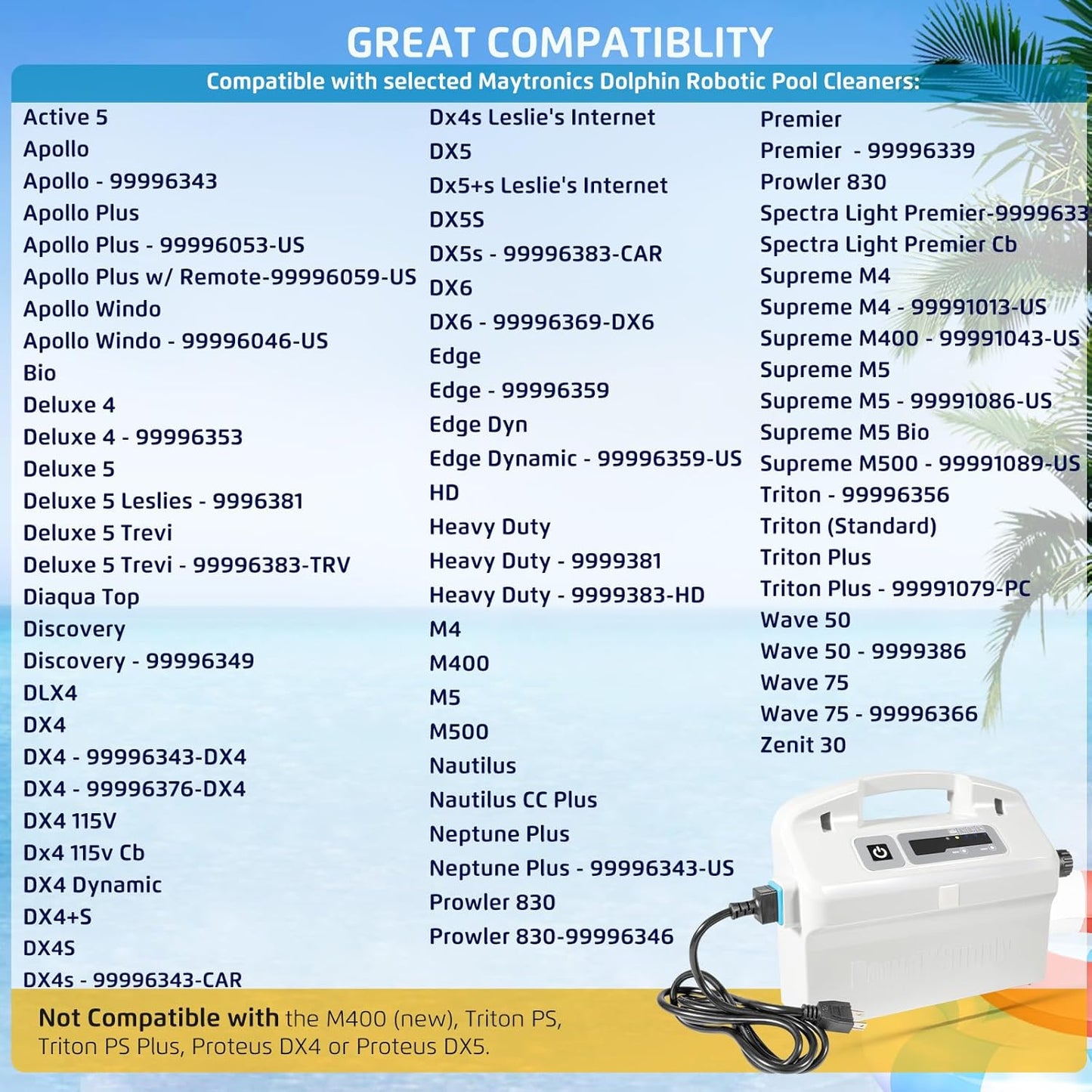 9995678 Fuente de alimentación con cable de repuesto para Dolphin Nautilus CC Plus, Premier, Apollo, Bio, Deluxe 5, DLX4, DX4, DX4S, DX5S, DX6, Edge, HD, M400, Neptune Plus, Prowler 830, Supreme M4 M5, Triton Plus, Wave 50 75 - 9995678-US-6