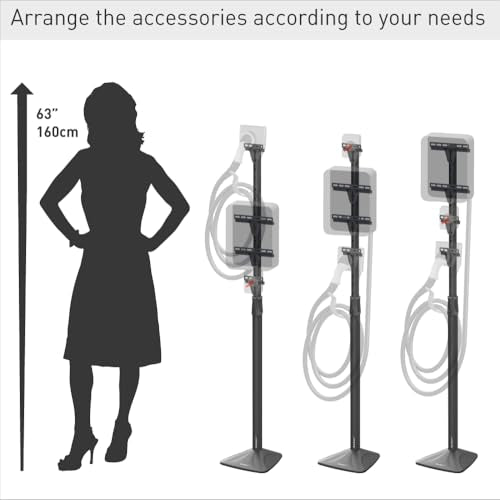 Barkan Soporte universal para cargador EV de 57 pulgadas para exteriores, revestimiento de zinc resistente a la intemperie, estación de carga de vehículos eléctricos, nivel 1 y 2, hasta 110 libras,