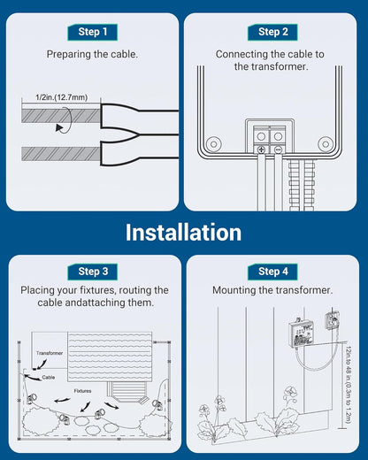 DEWENWILS Transformador de bajo voltaje WiFi de 60 W, 120 V CA a 12 V CC, transformador inteligente de paisaje de bajo voltaje para exteriores con temporizador, funciona con Alexa y Google Home,