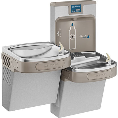 Zurn Elkay LZSTL8WSLP EZH20 – Estación de llenado de botellas filtrada manos libres y bebedero versátil de dos niveles (8 galones/hora) – Gris claro – 115 V – Agua refrigerada