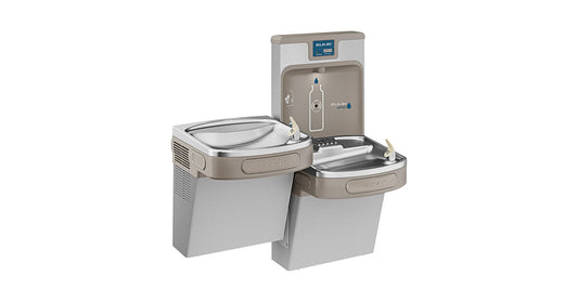 Zurn Elkay LZSTL8WSLP EZH20 – Estación de llenado de botellas filtrada manos libres y bebedero versátil de dos niveles (8 galones/hora) – Gris claro – 115 V – Agua refrigerada