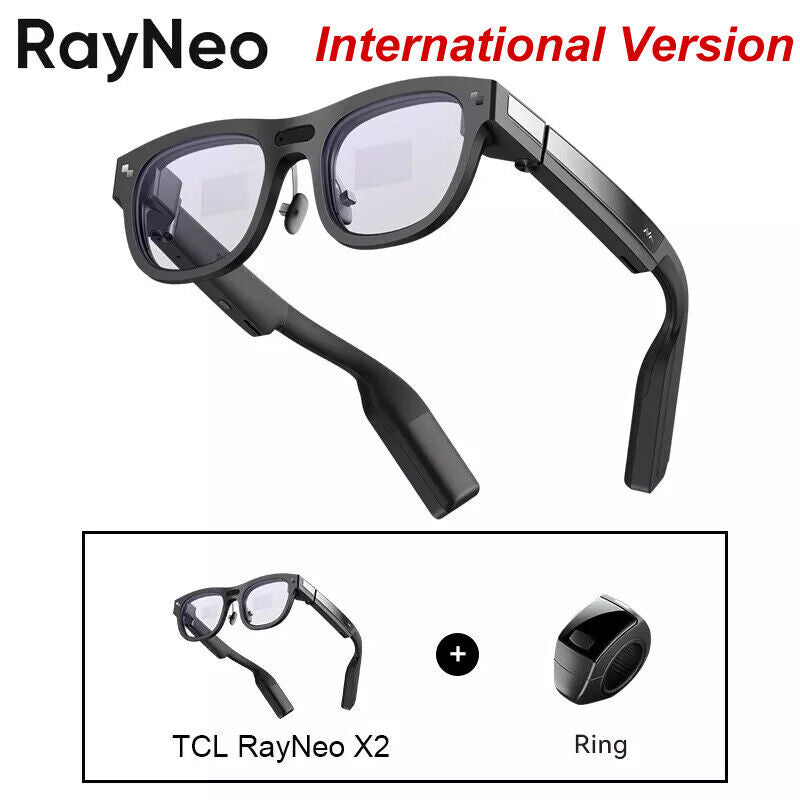 TCL RayNeo X2 Smart AR Glasses Full-Color Micro LED Display with Bluetooth Ring