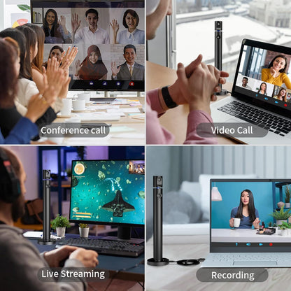 CZUR Cámara web dual Halo X Pro para PC, cámara web 1080P con micrófono, cámara USB para computadora, vista de 90°, Plug & Play, compatible con Windows y Mac; para Skype/TikTok/YouTube/Yahoo Messenger