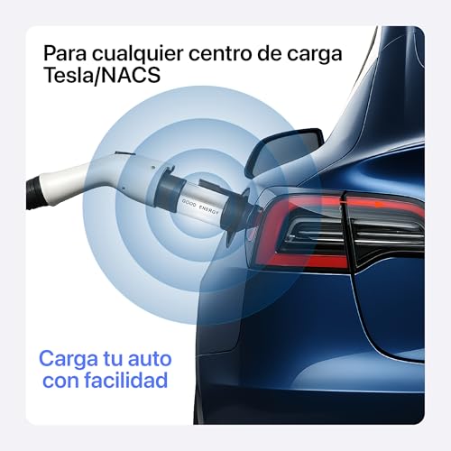 Adaptador de Carga Tesla NACS a Tipo 2 para Autos eléctricos, Conector 32A, PC+ABS Resistente, Compacto y Seguro, Compatible con Estaciones Tesla