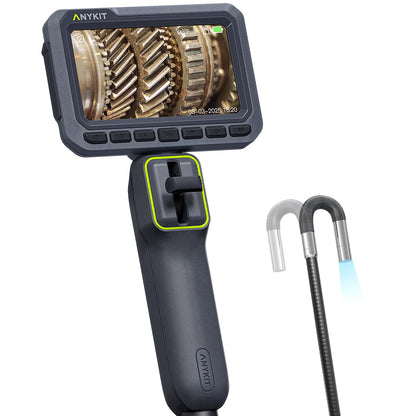 Anykit Boroscopio articulado bidireccional, cámara de serpiente de alta definición 1080P con luz, endoscopio industrial IPS de 4.3 pulgadas, cámara de alcance impermeable de 0.217 in para automoción