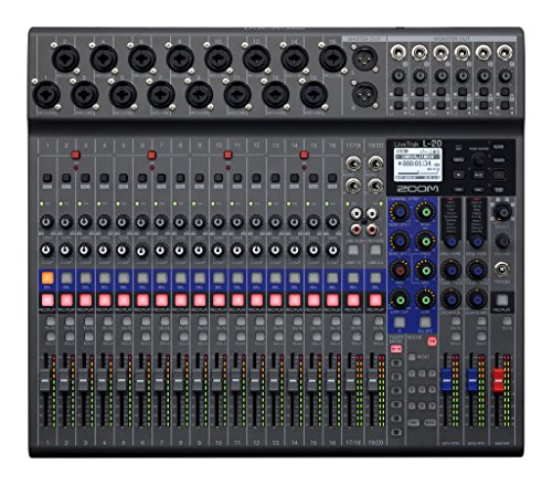 Zoom LiveTrak L-20 Mezclador/Grabadora para Músicos y Podcasters | 20-channel digital mixer with 22-track recording and USB audio interface for mixing, monitoring and multitrack recording