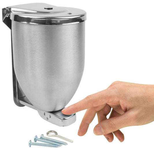 Vollum Dispensador de jabón en polvo, dispensador de jabón de baño de acero inoxidable de 32 onzas con tapa de relleno grande, dispensador de jabón de cocina con bomba fuerte para montaje en pared