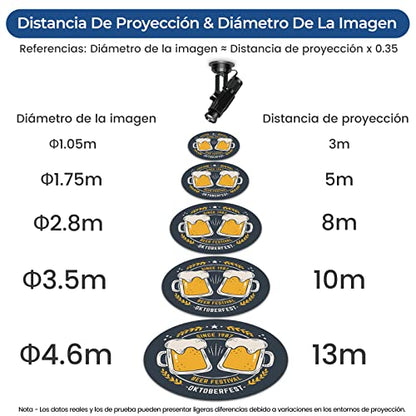 30W Proyector de Gobos con Logotipo para Negocios-Sistema de Refrigeración Dual-Proyector de Logo Luz LED de Imagen con Lente de Cristal Gratuito y Mando a Distancia - Uso en Interiores