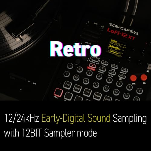 Lofi-12 XT Limited Retro Color [Muestreador digitalizado de baja resolución] Muestreo de sonido digital temprano de 12/24 kHz+modo de muestreador de 12 bits, compacto/ligero/alimentado por