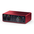 Interfaz USB Focusrite Scarlett 4i4 de cuarta generación con software, auriculares y 2 cables XLR de 15 pies