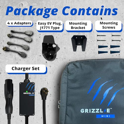 Grizzl-E Mini Connect - Cargador portátil para vehículos eléctricos (EV) de nivel 1-2 de hasta 40 amperios, certificado UL, estación de carga rápida para automóvil eléctrico para interiores y