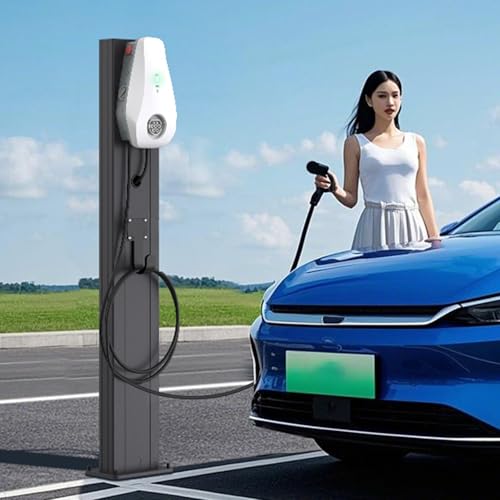 Pedestal de cargador Universal EV al aire libre, soporte de pedestal para cargador de vehículo eléctrico montado en el suelo, soporte de estación de carga Acero Galvanizado