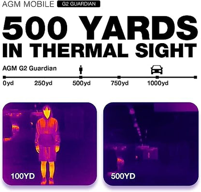 AGM G2 Guardian 5G Smartphone resistente con cámara térmica de resolución de 256 x 192, teléfono resistente con visión nocturna infrarroja de 20 MP, cámara principal de 108 MP, Qualcomm QCM6490, 6.58