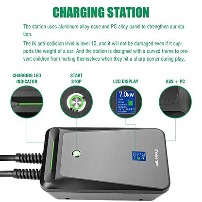LEFANEV 32A 7.68KW Cargador EV Nivel 2,240V 20ft Cable de carga Estación de carga de vehículos eléctricos con NEMA 14-50 para vehículos eléctricos e híbridos F40-32A-NEMA14-50
