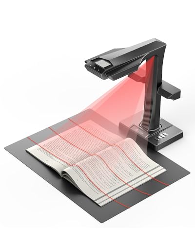 CZUR ET MAX - Escáner profesional de libros, cámara de documentos de 38 MP, plano de curva láser, escáner de documentos USB de alta velocidad, OCR de más de 180 idiomas, captura A3, soporte HDMI, para