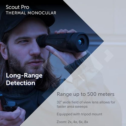Flir Scout Pro Thermal Imaging Monocular 15001-0101, detección de 1,640.4 ft, FOV