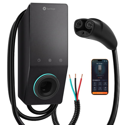 StarCharge - Cargador EV de nivel 2, 50 amperios y 240 V NACS cableado - JunoNACS-50H