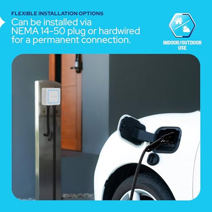 KastLite Cargador BreezEV de 48 amperios EV nivel 2, enchufe NEMA 14-50, conector J1772, cable de 18 pies | 240 V IP65 universal para montaje en pared para vehículo/estación de carga doméstica